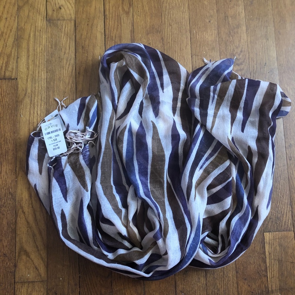 Rock Flower Paper Fall Feathers Plum Scarf